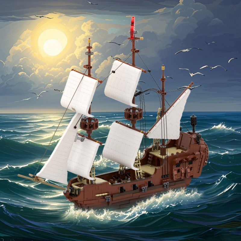 GOBRICKS MOC 194708 lovely tall ship - YWOBB