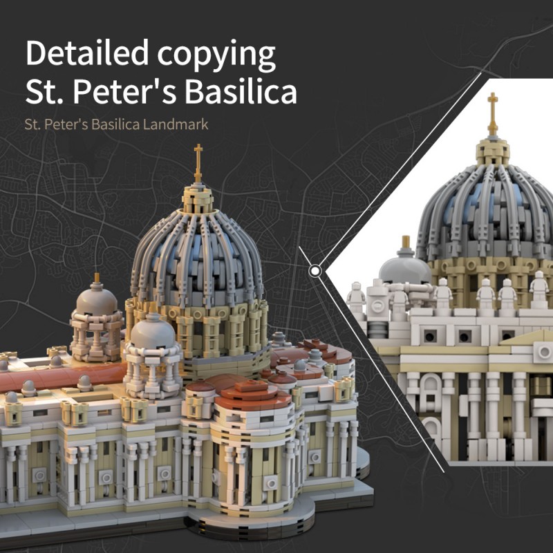 GOBRICKS MOC 205664 Saint Peter's Basilica 1:800 - YWOBB