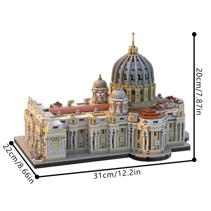 GOBRICKS MOC 205664 Saint Peter's Basilica 1:800 - YWOBB