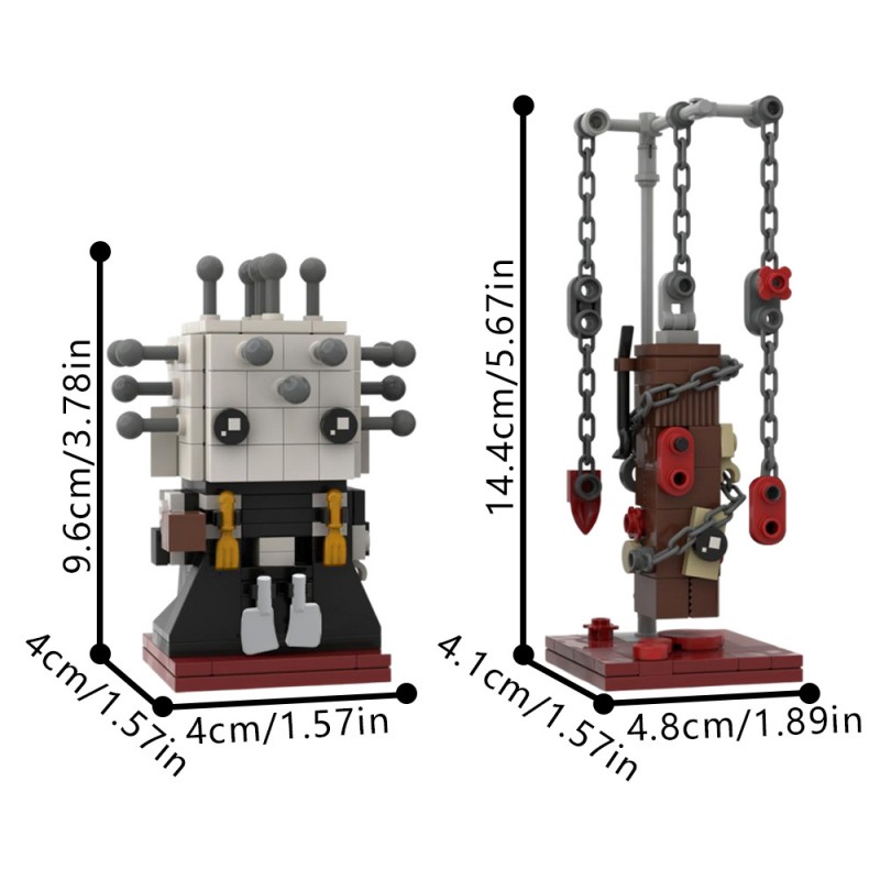 GOBRICKS MOC 44639 Hellraiser Pinhead Brickheadz 2 for 1 - YWOBB