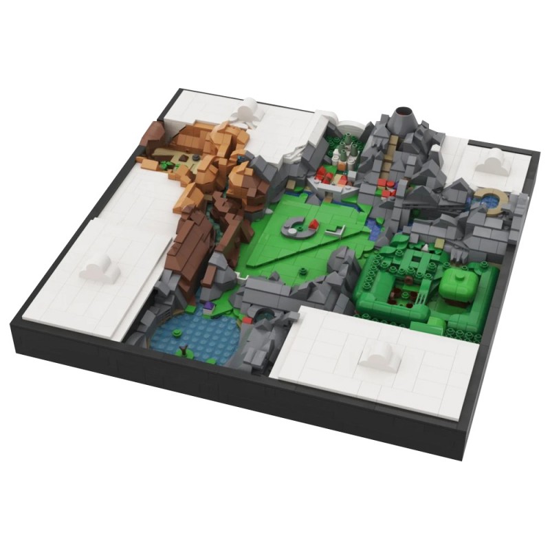 GOBRICKS MOC 212291 The Legend of Zelda: Ocarina of Time - Map of Hyrule - YWOBB