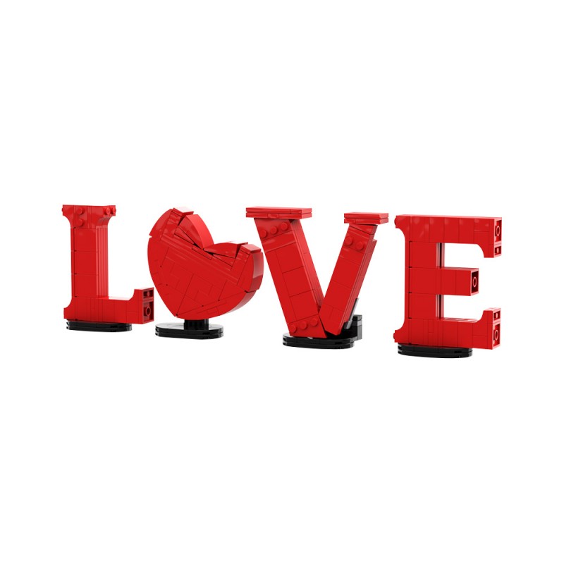 GOBRICKS MOC 208993 Love lettering Valentine´s Day - YWOBB