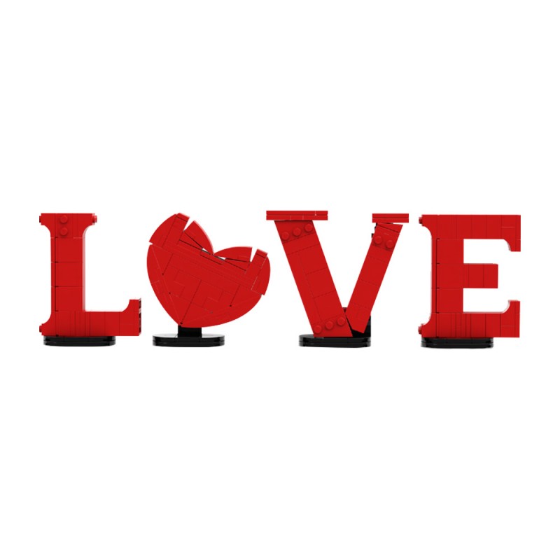 GOBRICKS MOC 208993 Love lettering Valentine´s Day - YWOBB