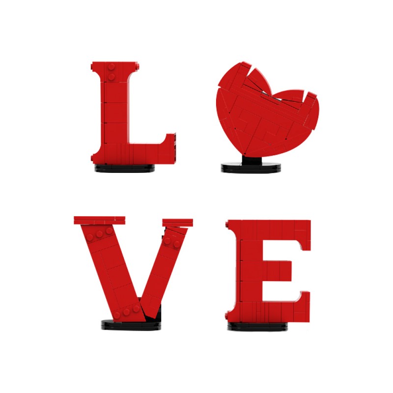 GOBRICKS MOC 208993 Love lettering Valentine´s Day - YWOBB