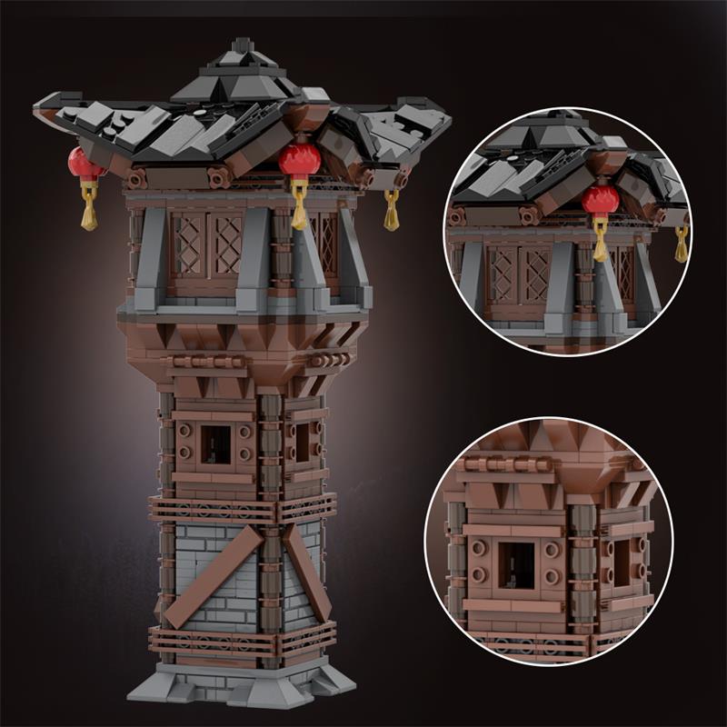 GOBRICKS MOC A1945 Asian Watchtower - YWOBB