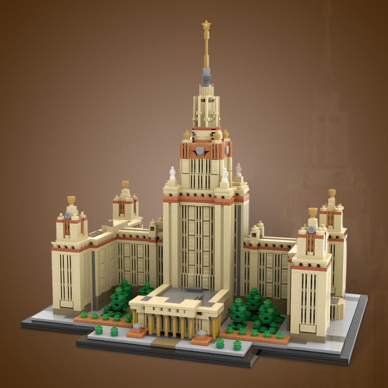 GOBRICKS MOC 203389 Moscow State University 1:800 Scale M. V. Lomonosov University - YWOBB