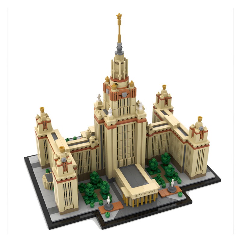 GOBRICKS MOC 203389 Moscow State University 1:800 Scale M. V. Lomonosov University - YWOBB