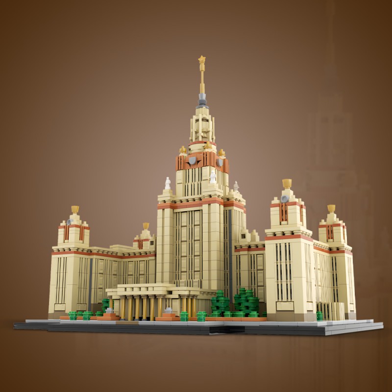 GOBRICKS MOC 203389 Moscow State University 1:800 Scale M. V. Lomonosov University - YWOBB