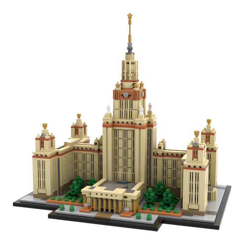 GOBRICKS MOC 203389 Moscow State University 1:800 Scale M. V. Lomonosov University - YWOBB