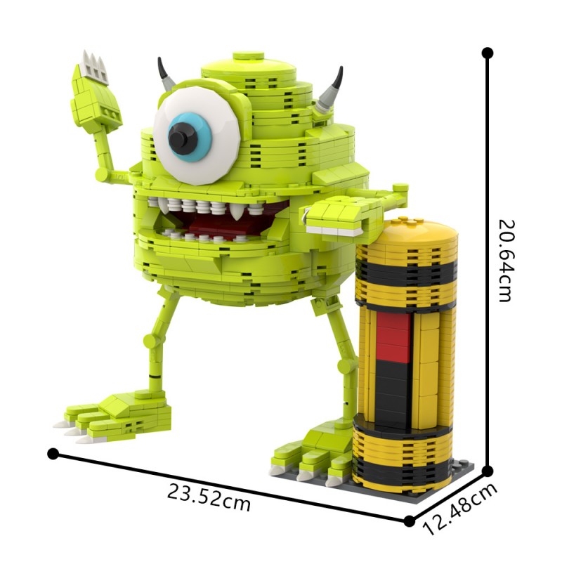 GOBRICKS MOC A1936 Monsters inc Mike Wazowski - YWOBB