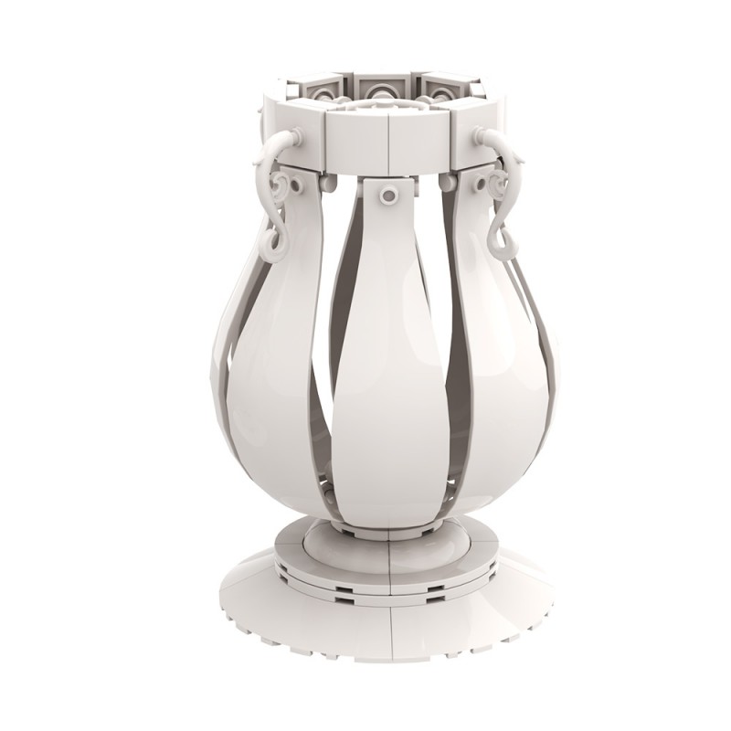 GOBRICKS MOC A1996 4 in 1 white vase - YWOBB