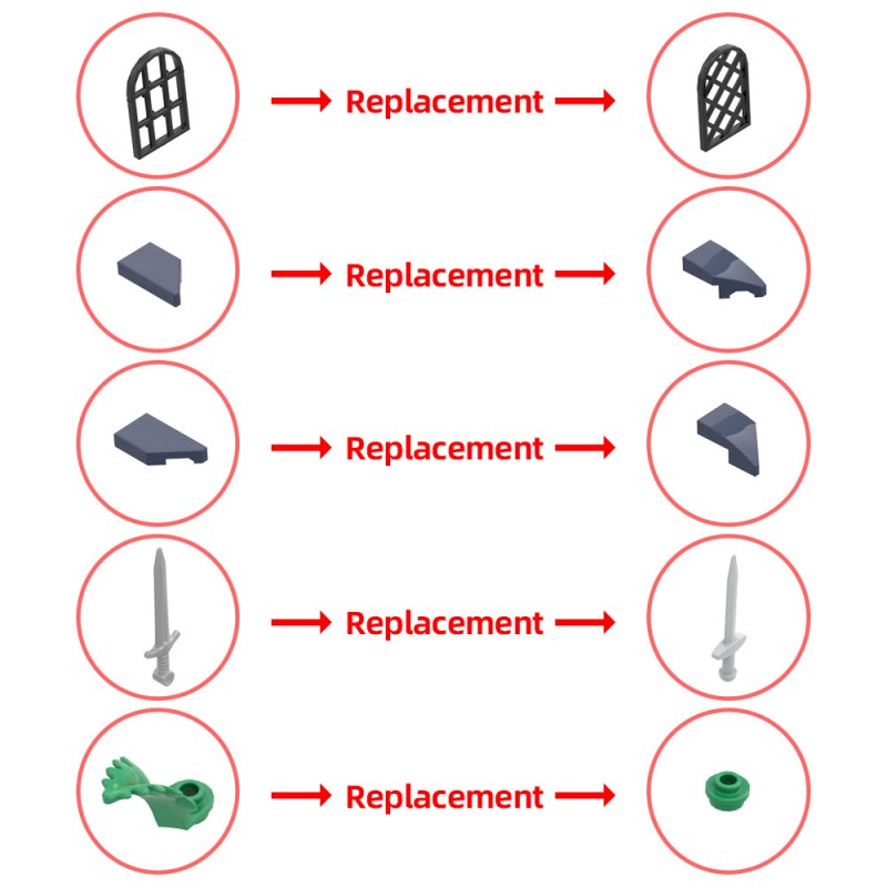 GOBRICKS MOC 204044 Lion Knight's Modular Town Gate - YWOBB