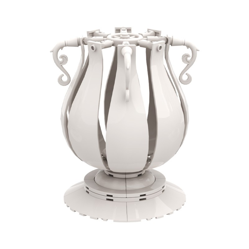 GOBRICKS MOC A1996 4 in 1 white vase - YWOBB