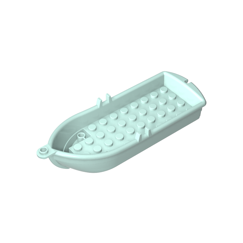 GOBRICKS GDS-90132 Boat 14 x 5 x 2 with Oarlocks and 2 Hollow Inside Studs - YWOBB