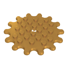 GOBRICKS GDS-90331 Plate Round 6 x 6 Gear 14 Tooth - YWOBB