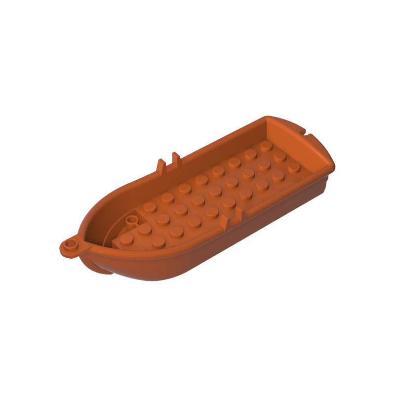 GOBRICKS GDS-90132 Boat 14 x 5 x 2 with Oarlocks and 2 Hollow Inside Studs - YWOBB