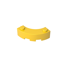 GOBRICKS GDS-90510 Brick Round Corner 3 x 3 Macaroni with 2 Studs - YWOBB