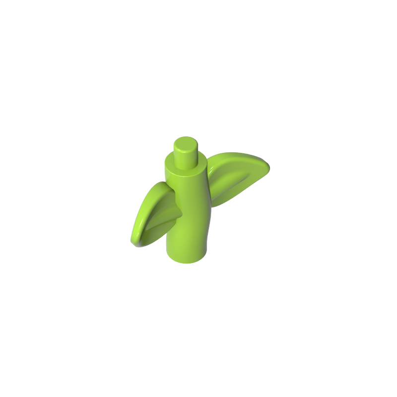 GOBRICKS GDS-90529 Plant Stem Stalk with Bar Bar Holder and 2 Leaves - YWOBB