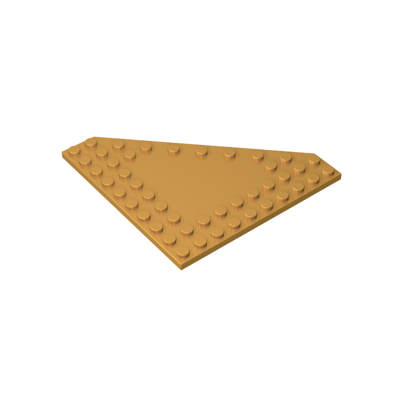 GOBRICKS GDS-M192 Wedge Plate 10 x 10 Cut Corner with no Studs in Center - YWOBB