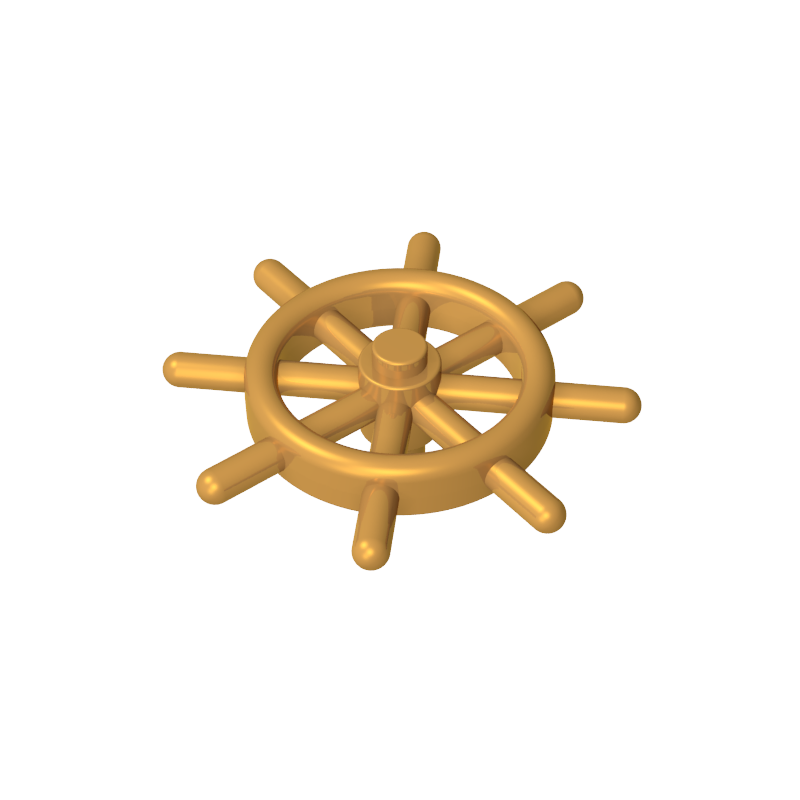 GOBRICKS GDS-90008  Boat Ship's Wheel with Slotted Pin - YWOBB