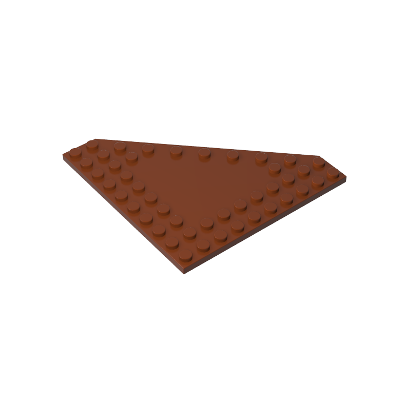 GOBRICKS GDS-M192 Wedge Plate 10 x 10 Cut Corner with no Studs in Center - YWOBB
