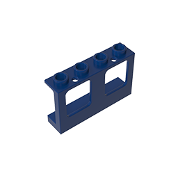 GOBRICKS GDS-90442 Window 1 x 4 x 2 Plane Single Top Hole and Double Bottom Holes for Glass - YWOBB