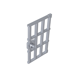 GOBRICKS GDS-90431 Door 1 x 4 x 6 Barred with Stud Handle - YWOBB