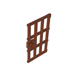 GOBRICKS GDS-90431 Door 1 x 4 x 6 Barred with Stud Handle - YWOBB