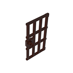 GOBRICKS GDS-90431 Door 1 x 4 x 6 Barred with Stud Handle - YWOBB