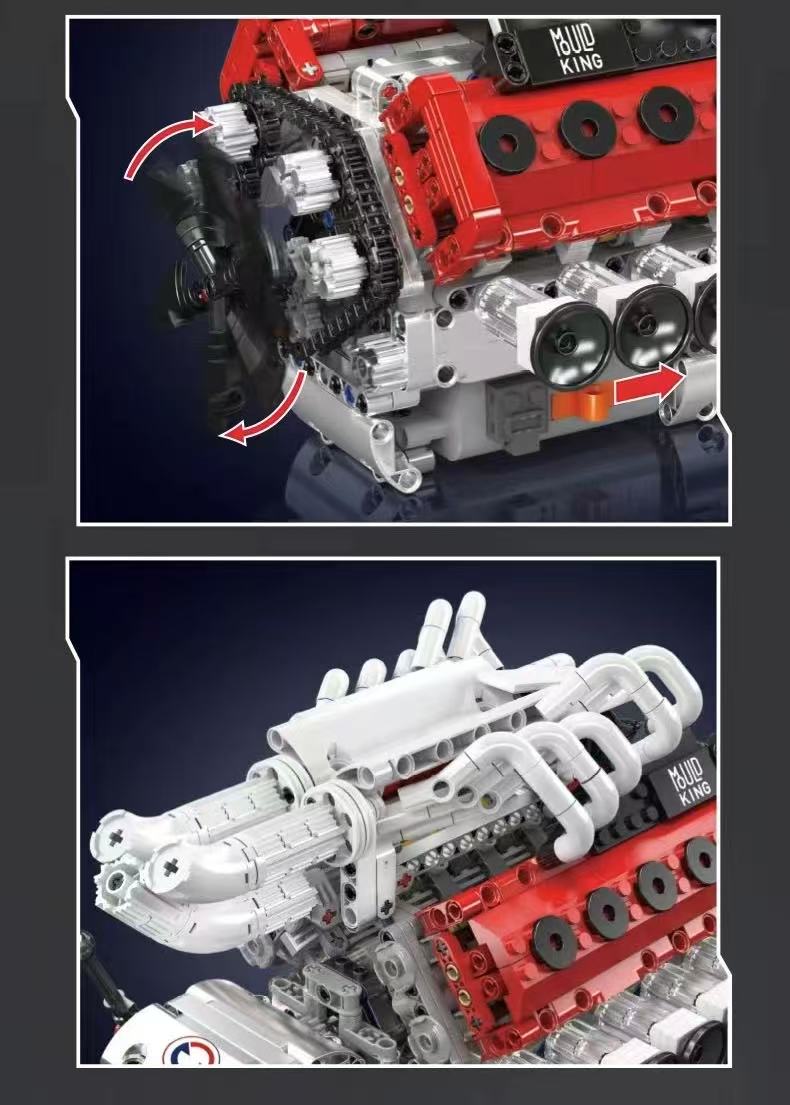 Mould King 10210 V12 Naturally Aspirated Engine - YWOBB