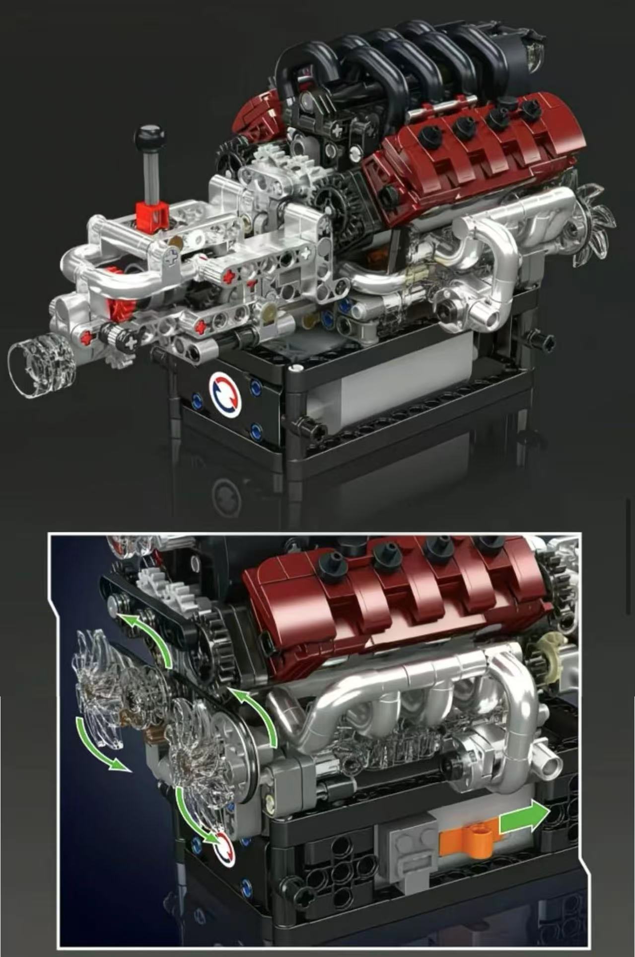 Mould King 10227 Maserati V8 Engine+Gearbox - YWOBB
