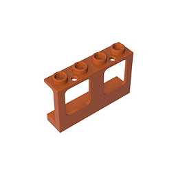GOBRICKS GDS-90442 Window 1 x 4 x 2 Plane Single Top Hole and Double Bottom Holes for Glass - YWOBB