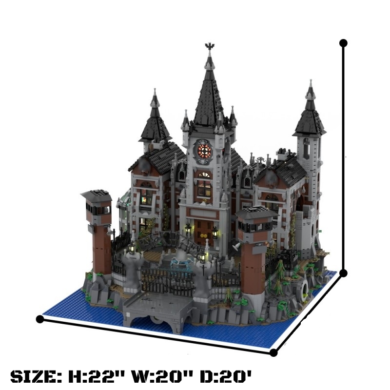 GOBRICKS MOC 158329 Modular Arkham Asylum - YWOBB