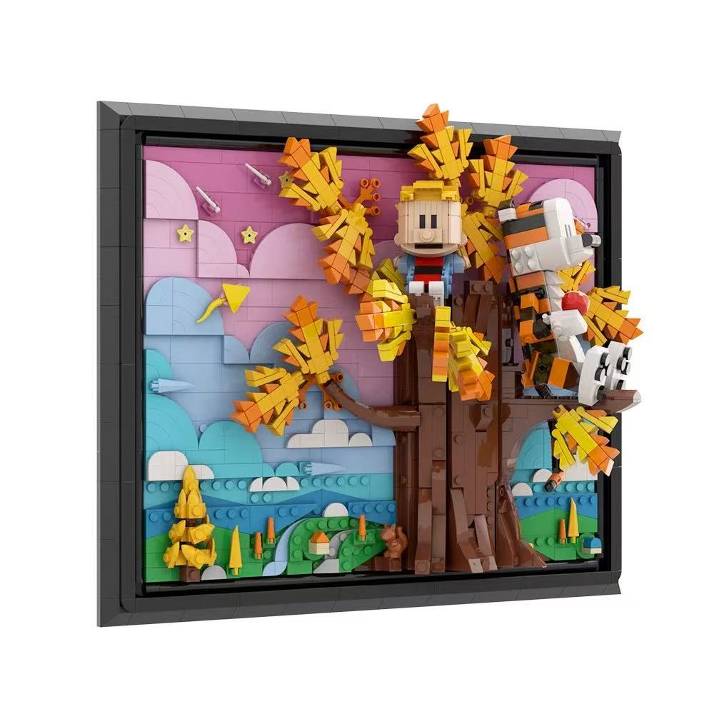 GOBRICKS MOC S0024 Calvin and Hobbes on the tree - YWOBB