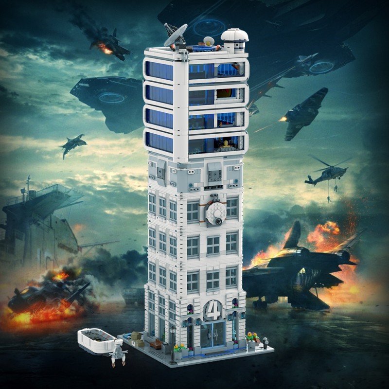 GOBRICKS MOC 178264 Fantastic 4 Modular Baxter Building - YWOBB