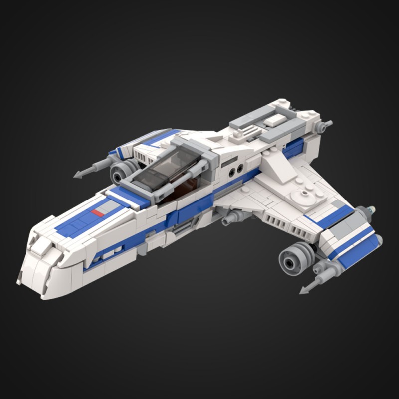 GOBRICKS MOC 220289 E WING - Minifigure Scale - YWOBB