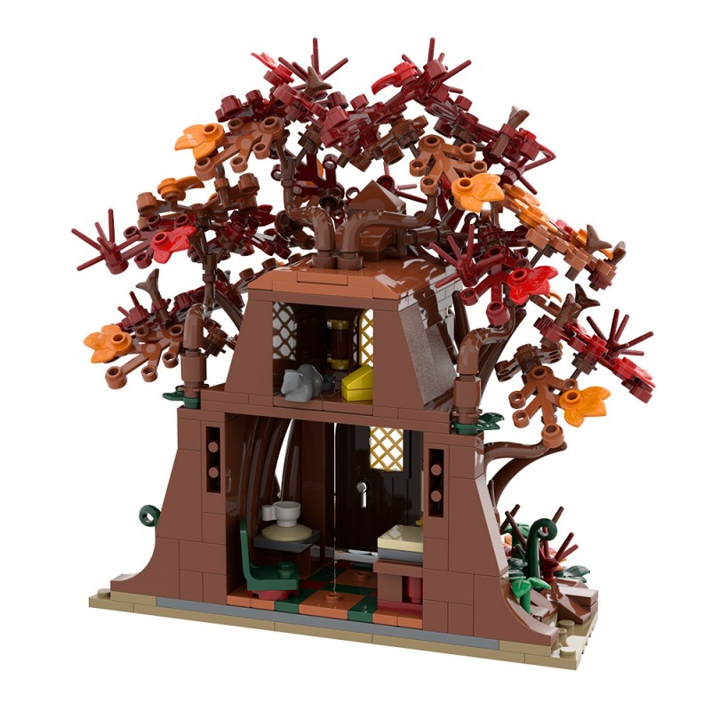 GOBRICKS MOC A2307 Woodland Elf House in Autumn - YWOBB