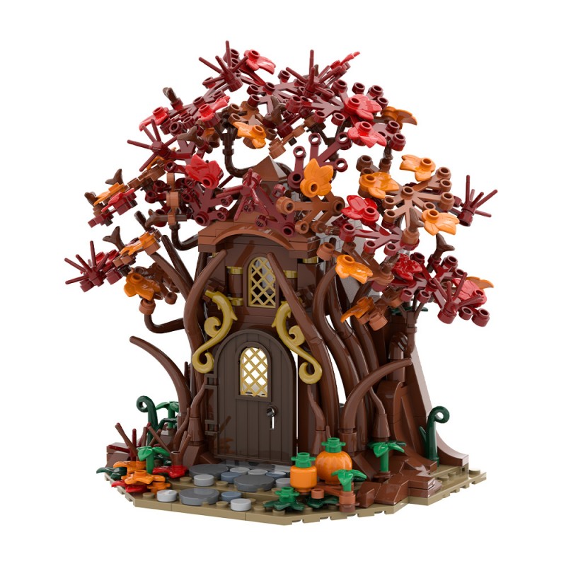 GOBRICKS MOC A2307 Woodland Elf House in Autumn - YWOBB