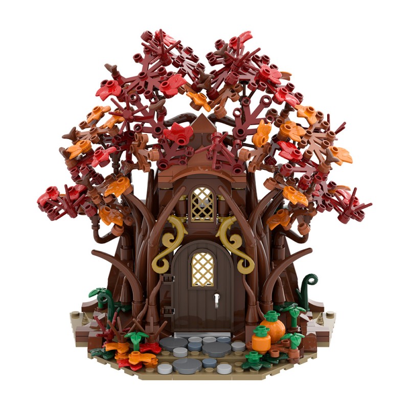 GOBRICKS MOC A2307 Woodland Elf House in Autumn - YWOBB