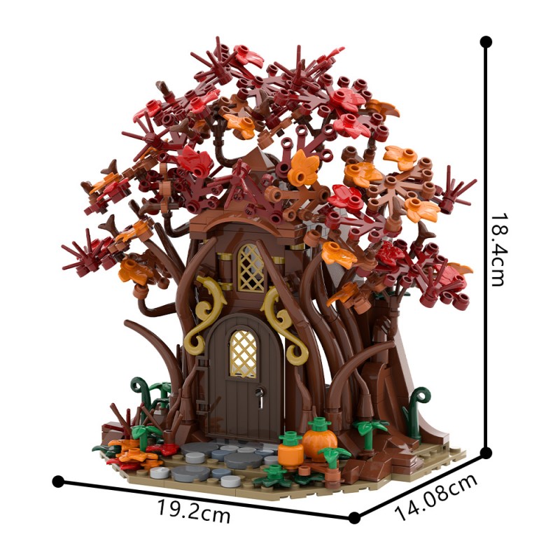 GOBRICKS MOC A2307 Woodland Elf House in Autumn - YWOBB