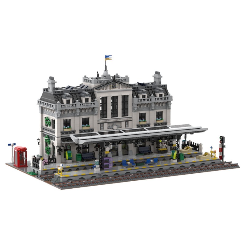 GOBRICKS MOC 217470 Train station - YWOBB
