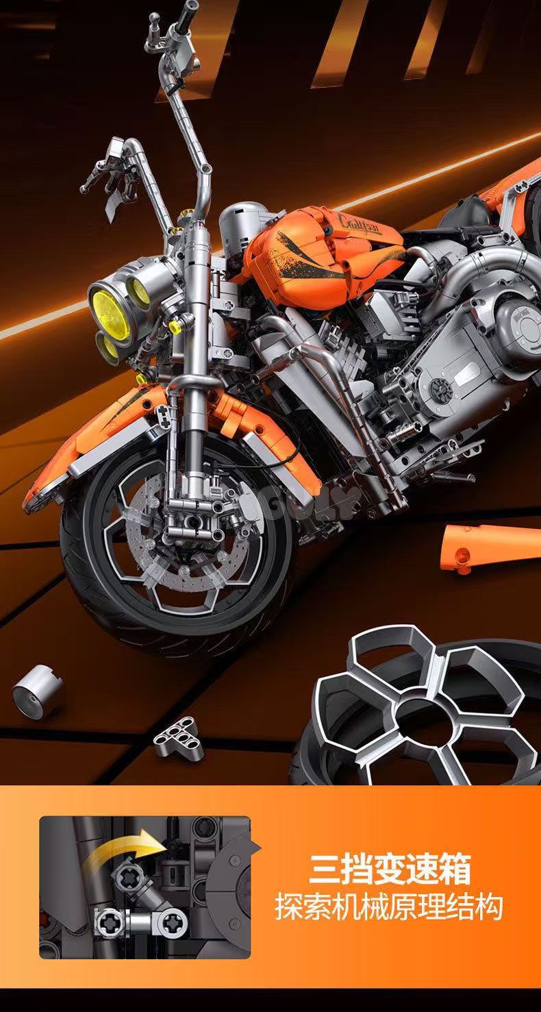 GULY 60531 1:5 Summer Orange Motorcycle Harley Motorcycle - YWOBB