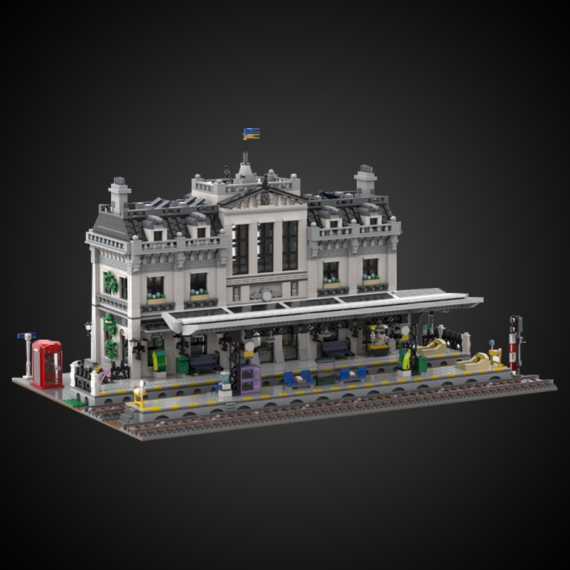 GOBRICKS MOC 217470 Train station - YWOBB