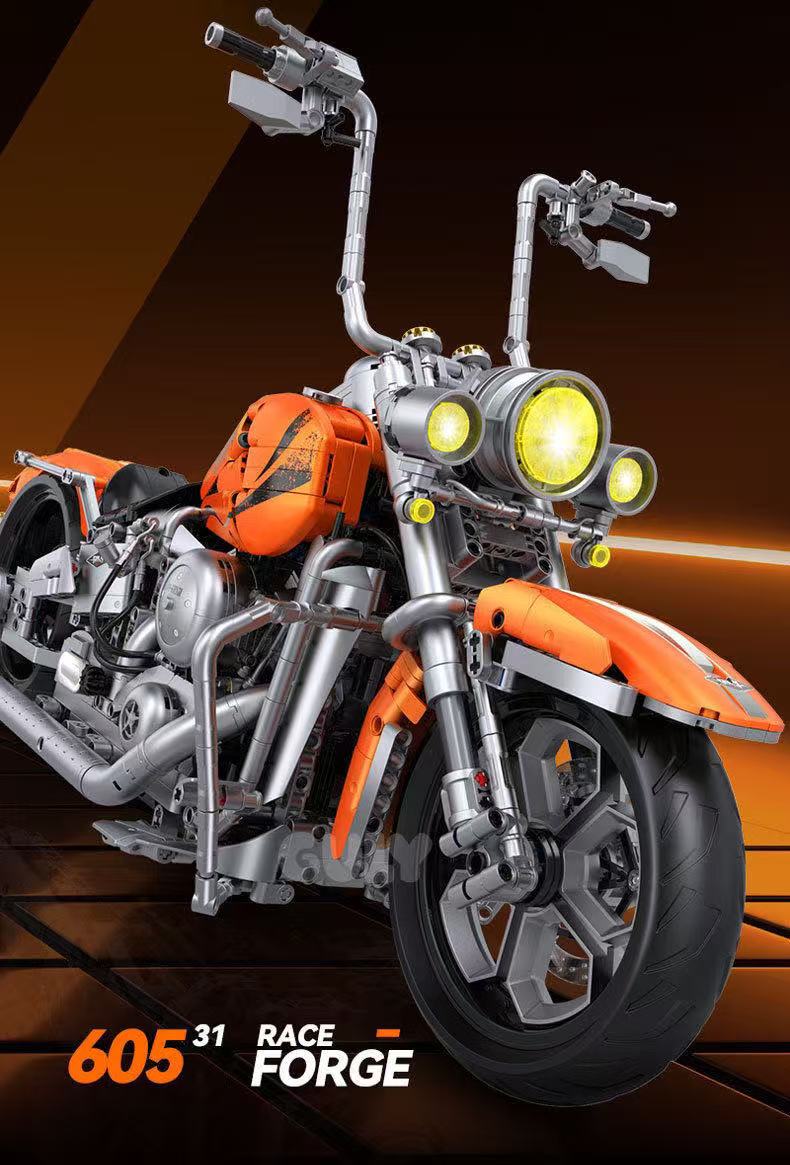 GULY 60531 1:5 Summer Orange Motorcycle Harley Motorcycle - YWOBB