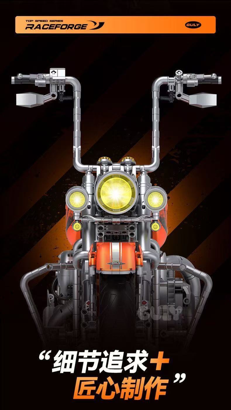 GULY 60531 1:5 Summer Orange Motorcycle Harley Motorcycle - YWOBB