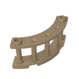 GOBRICKS GDS-880 Fence 4 x 4 x 2 Quarter Round Spindled with 2 Studs - YWOBB