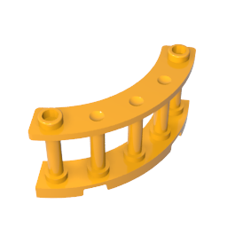 GOBRICKS GDS-880 Fence 4 x 4 x 2 Quarter Round Spindled with 2 Studs - YWOBB