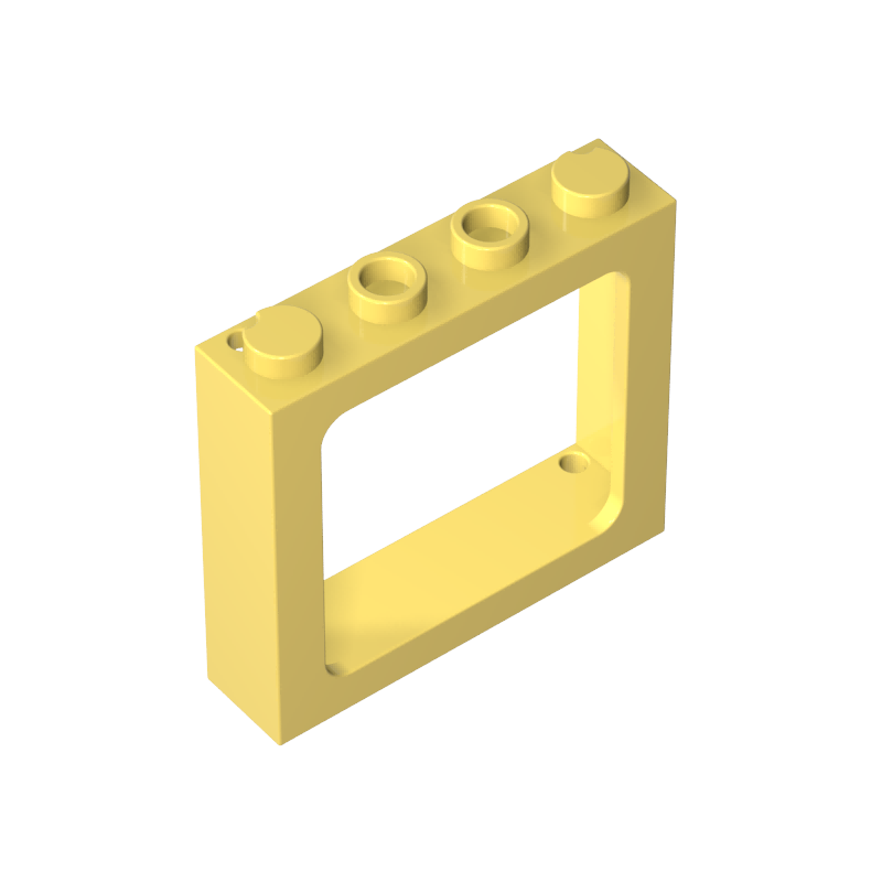 GOBRICKS GDS-2038 Window 1 x 4 x 3 Train - 2 Hollow Studs and 2 Solid Studs - YWOBB