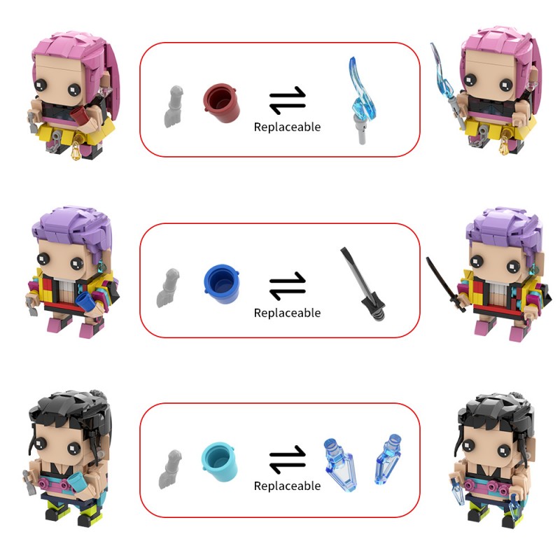 GOBRICKS MOC A2324 Huntress team - Mira Zoe Rumi - YWOBB