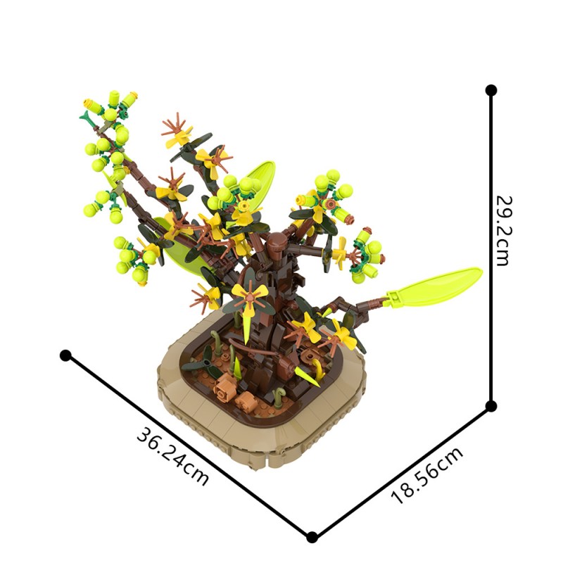 GOBRICKS MOC A2263 Apricot bonsai - YWOBB